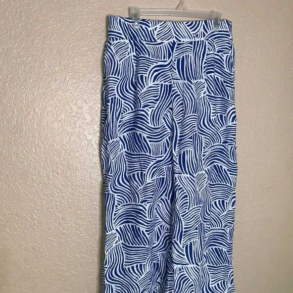 LOFT Beach Spiral 100% Linen Wide Leg Size L oversized set - Picture 7 of 9